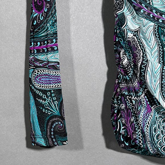 INC International Concepts Multi Color StretchTunic Square Neckline Size S - Picture 7 of 11